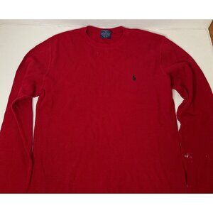 Polo Ralph Womens Lauren Sleepwear Red Thermal Long Sleeve Size Medium
